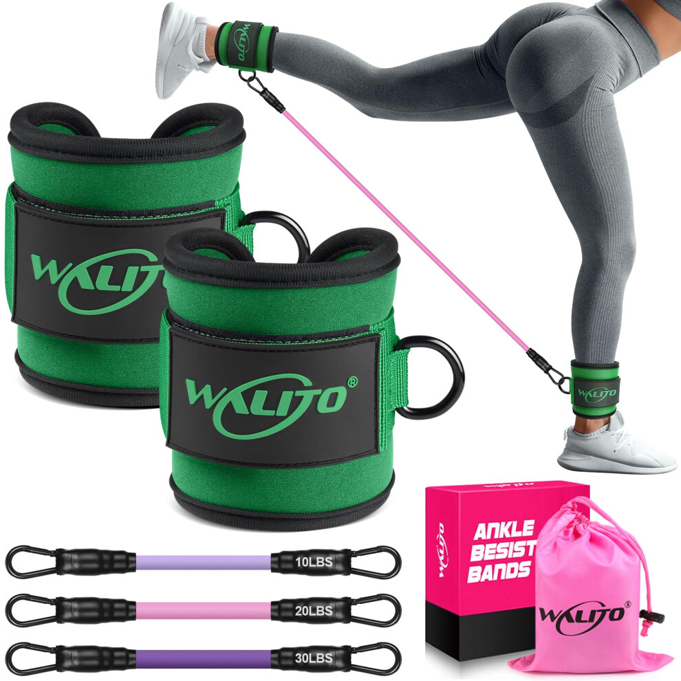 Walito Ankle Resistance Bands With Cuffs, Ankle Bands For Working Out, Ankle Straps For Women, Exercise Bands For Legs And Butt, Booty Workout Equipme