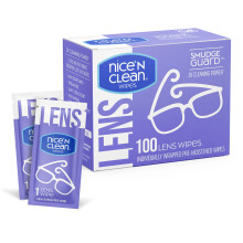 Nice 'n Clean SmudgeGuard Lensreinigingsdoekjes (100 stuks) | Voorgedrenkte Doekjes | Geen Krassen & Strepen