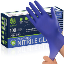 Guantes Desechables de Nitrilo SWIFTLITE, Apto para Alimentos, Sin Latex, Sin Polvo (Medio, 100)