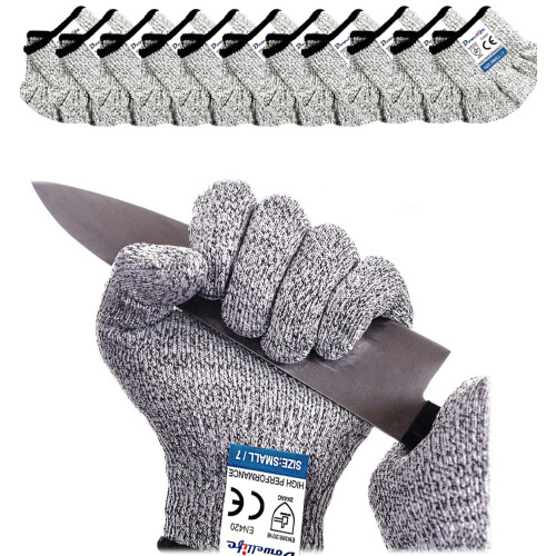 Dowellife Schnittfeste Handschuhe Lebensmittelgrad Level 5 Schutz, Sicherheitsküchenhandschuhe