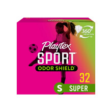 Tampon Playtex Sport Odor Shield Super Absorbente, Sin Perfume - 32 unidades | Tampones Super para Mujeres