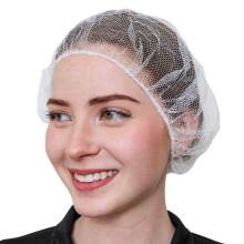 SAFEKO Redes de Cabello Desechables de Nylon con Panal | Transpirables | 100 Unidades [BLANCO | 18”]
