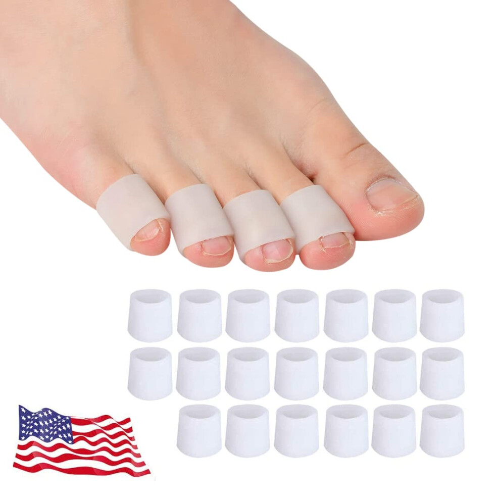 Pnrskter Toe Protectors Women & Men, 20 Pcs Silicone Toe Sleeves Corn Pads For Pinky Toe - Pain Relief Pinky Toe Protector Gel Toe Covers For Bunion Blisters,
