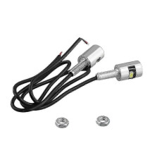 Éclairage universel pour plaque d'immatriculation de moto 12V, lot de 2, vis chromées incluses pour un ensemble complet.