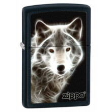 Briquet Zippo Loup Fantôme Noir Mat