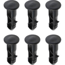 3 pares de tornillos y pasadores de bisagra para tapas de cubos de basura de exterior de 240/120/100/60 l, 65 mm x 18 mm, plástico negro.