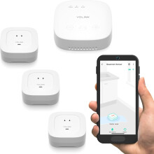 YoLink Smart Home Starter Kit: SpeakerHub & Water Leak Sensor 4 with 105dB Audio Alarm 3-Pack, SMS/Text, Email & Push Notifications, Freeze Warning, L
