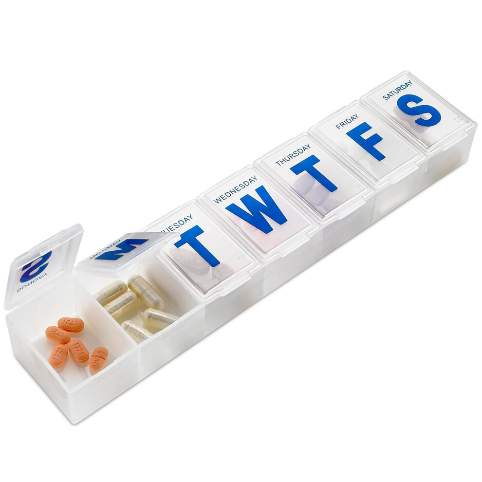 Medca Weekly Pill Organizer, 7-Day Pill Planner Extra Large