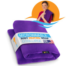 SunnyBay Coussin Chauffant Micro-ondes Extra Large, 10x24 Pouces, Couverture en Fleece Lavable
