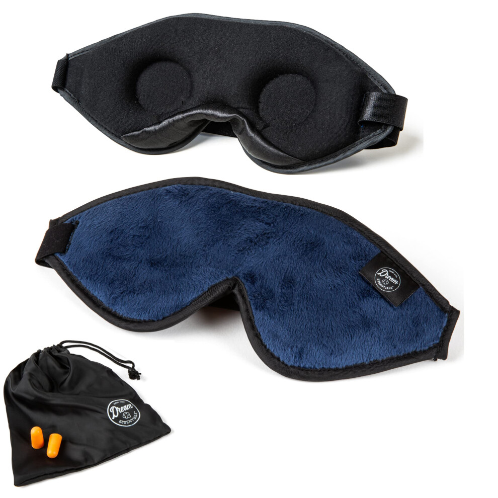 Dream Essentials Escape Sleep Mask With Earplugs And Carry Pouch, Navy