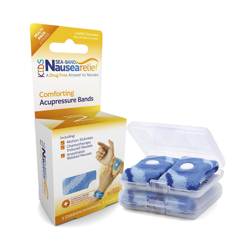 Sea-Band Anti-Nausea Acupressure Wristband For Motion Sickness, Child Size, 2 Pairs