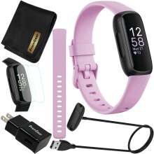 Fitbit Inspire 3 Health & Fitness Activity Tracker (Lilac Bliss) with Workout Intensity, Sleep Tracking, Heart Rate, 2 Bands, 3.3foot Charging Cable,