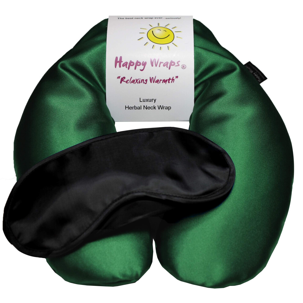 Happy Wraps Microwavable Herbal Neck Wrap - Hot Cold Aromatherapy Neck Warming Pillow - Heating Pad For Migraines, Stress, Gifts For Women, Birthdays,