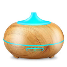 Diffuseur d'Huiles Essentielles Aroma JoySusie 500ml, Humidificateur Ultrasonique en Bois avec Lumières LED