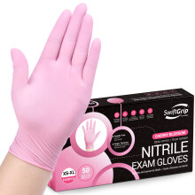 SwiftGrip Nitril Wegwerphandschoenen, 3-mil, Medische Examens Handschoenen, Latexvrij, Roze Rubberhandschoenen