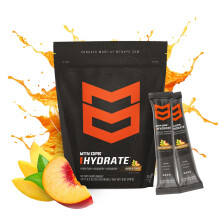 MTN OPS Hydrate Elektrolyt-Pulverdrink, 20 Einzelportionen, über 1000mg Elektrolyte pro Portion, Mango-Pfirsich