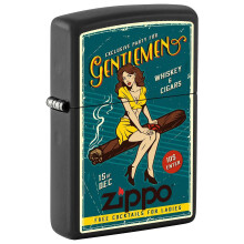 Accendino Zippo: Cigar Pin-up Girl - Nero Opaco 81329