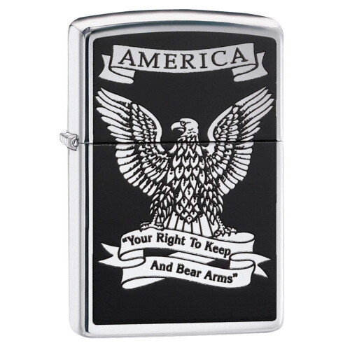 Zippo Zippo American Eagle High Polish Chrome Pocket Lighter