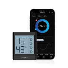 AC Infinity CLOUDCOM B2, Smart Hygrometer med Bluetooth och LCD-display, Termometer för Källare