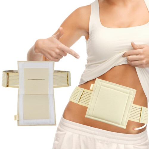 [2 Pack] Foderrörsrem, PEG Tubhållare G-Tub Skyddsbälte Andningsbart Beige
