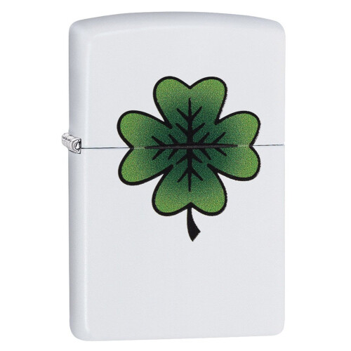Zippo Zippo Clover White Matte Pocket Lighter