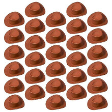 Chocolade plastic minihoedjes voor decoratie en knutselprojecten, perfect voor taartdecoratie op feestjes, 30 stuks.