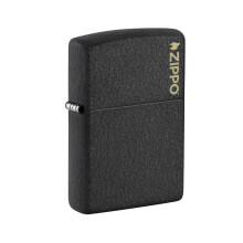 Accendino Zippo Classic Nero Crackle con Logo