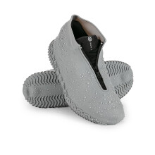 Zbyoujer Waterdichte Regen Schoenhoezen, Silicone Overschoenen met Rits Antislip Galoshes voor Mannen en Vrouwen (S (Kinderen 3-5 jaar), Grijs)