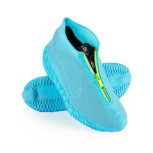 Zbyoujer Waterdichte Regen Schoenhoezen, Silicone Overschoenen met Rits Antislip Galoshes voor Mannen en Vrouwen (S (Kinderen 3-5 jaar), Blauw)