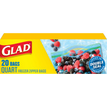 Bolsas de Plástico para Almacenamiento en Congelador Glad, Cuartillo, 20 Unidades