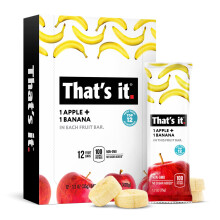 That's It Nutrition Appels + Banaan 100% Natuurlijke Echte Fruitreep, Paleo voor Kinderen & Volwassenen
