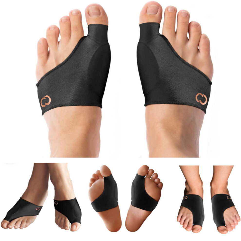 Copper Compression Bunion Corrector Relief Sleeve, Copper Infused, Orthopedic Brace Big Toe Alignment, Plantar Fasciitis, Hallux Valgus Relief - Toe S