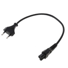 Netzadapterkabel, EU 2-Pin auf IEC C5 für Notebook-Netzteil, 30 cm
