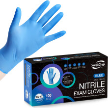 Gants d'examen en nitrile jetables SwiftGrip, 3 Mil, Bleus, Gants médicaux, Gants de nettoyage