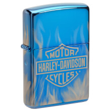 Zippo Harley-Davidson 360 Flames High Polish Blue Pocket Lighter