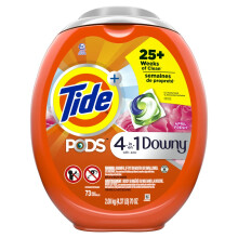 Tide PODS 4 i 1 med Downy, Tvättmedel PODS, April Fresh Doft, 73 Stycken