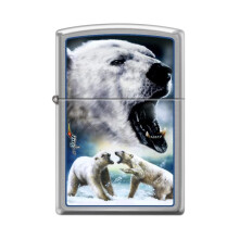 Accendino Zippo - Orso Polare Mazzi Accendino a Cromo Spazzolato #Z5344