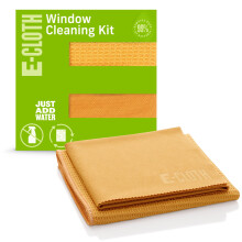 E-Cloth Window Cleaning Kit, Premium Microfiber Glass and Window Cleaner, Great for Shower Glass Doors, Indoor & Outdoor Windows and Car Windshield, W