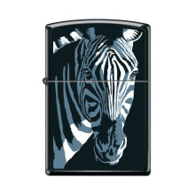 Zippo Tändare-Illusion Zebra Svart Matt Vindskyddad Tändare #Z5438