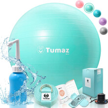 Tumaz Ballon de Naissance - Ballon de Grossesse & Accouchement - Comprend Ballon/Flacon/Yoga/Socquettes Antidérapantes