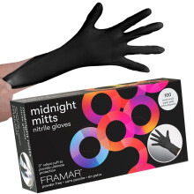Gants en Nitrile Noirs FRAMAR xs - Gants Non Latex xs Gants Nitrile, Gants Jetables Noirs, Fournitures Tatouage