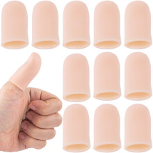PAGOW 10 Stück Gel-Fingerlinge, Silikon Finger Schutz, Finger Kappen für Daumen Schutz bei Arthritis