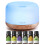 ASAKUKI Essential Oil Diffuser with Essential Oils Set, 500ml Aromatherapy Diffuser - 14 LED Colors & Auto Shut-Off, Top 6 Essential Oils - Lavender E 1