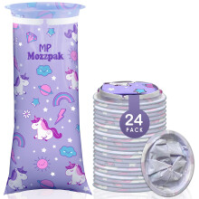 MP MOZZPAK Unicorn Barns Vombags Engångs 24 Pack - Emesisk Baggar, Läckagefria, Rörelseillamående Lättnad