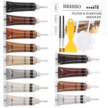 SEISSO Kit di Riparazione per Pavimenti in Legno, 12 Colori, Filler per Graffi su Mobili