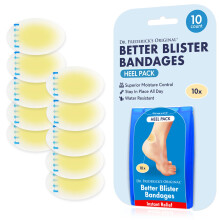Dr. Frederick's Original Besser Blasenpflaster - 10 Stück Fersenpack - Wasserfeste Hydrocolloid-Pads für Fuß- & Fersenschutz