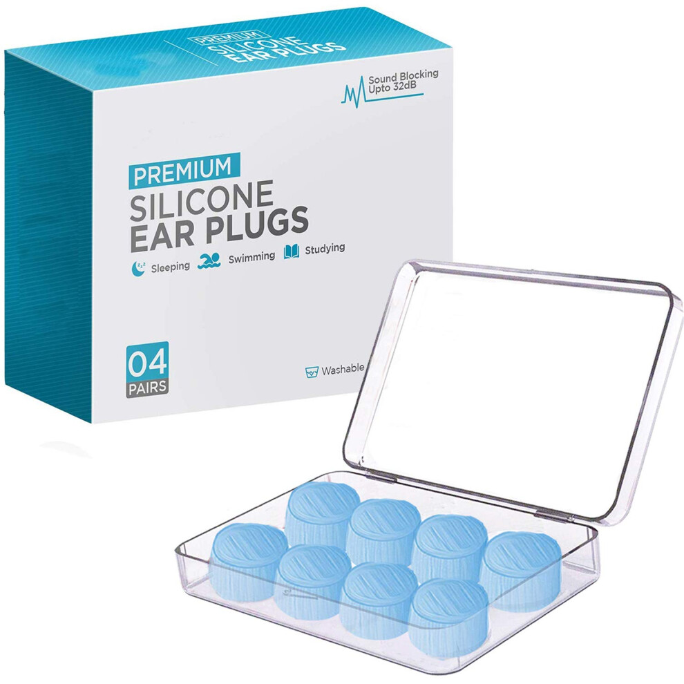 Kuyax Ear Plugs For Sleeping, Reusable Silicone Moldable Noise Cancelling Sound Blocking Reduction Earplugs For Swimming, Snoring, Concerts, Shooting, Airpl