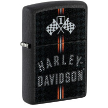 Zippo Harley-Davidson Rutig Flag Design Svart Pocket Lighter
