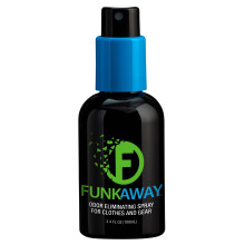 FunkAway Odor Eliminator Spray for Shoes, Clothes and Gear, 3.4 oz., Non-Aerosol; Mini Size for Travel, Ideal for Gym Bag, Purse, Locker or Suitcase