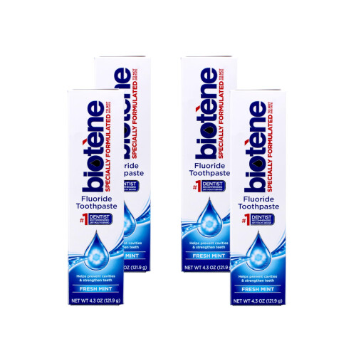 Biotene Fluoridtandkräm, Fresh Mint, 4,3 oz - (4-pack)